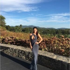 Elegant Gray Evening Gown